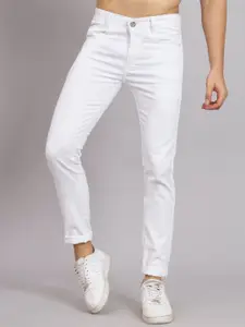 LINARIA Men White Classic Slim Fit Stretchable Jeans