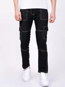 LINARIA Men Cotton Classic Slim Fit Mid-Rise Cotton Cargo Styles Jeans