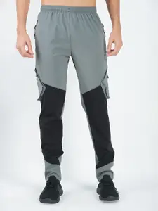 GOTO Men Colour Blocked Mid Rise Track Pants