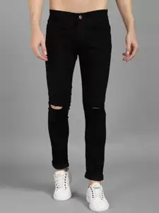 LINARIA Men Cotton Classic High-Rise Slim Fit Slash Knee Jeans