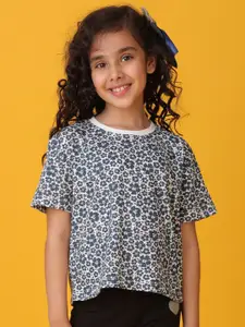 Anthrilo Girls Printed Pockets T-shirt