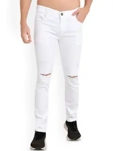 LINARIA Men Classic Regular Fit Slash Knee Cotton Jeans