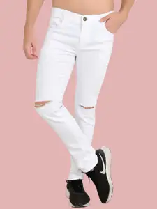 LINARIA Men Classic Slim Fit Slash Knee Jeans