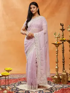 kasee Floral Embroidered Pure Chiffon Saree