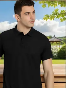 Moda Rapido Men Solid Polo Collar T-shirt