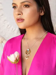 Binnis Wardrobe Gold-Plated Kundan Studded & Beaded Necklace