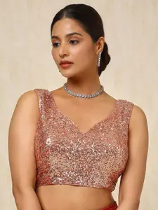 Soch Embellished Sweet Heart  Neck Padded Saree Blouse With Sequins