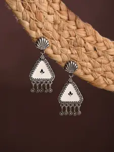 Anvik Silver-Plated Contemporary Shaped Drop Earrings