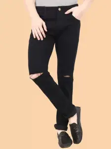 LINARIA Men Classic Regular Fit Mid-Rise Slash Knee Jeans