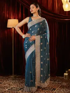 kasee Embellished Embroidered Pure Chiffon Saree