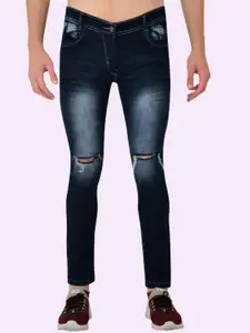 LINARIA Men Classic Slim Fit Slash Knee Heavy Fade Jeans