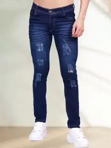 LINARIA Men Classic Slim Fit Mildly Distressed Light Fade Jeans