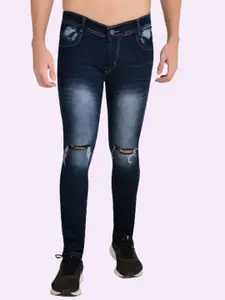 LINARIA Men Classic Slim Fit Slash Knee Heavy Fade Jeans