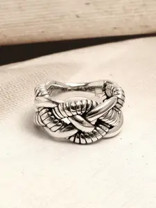 LeCalla 925 Sterling Silver Interwoven Twisted Roped Design Finger Ring