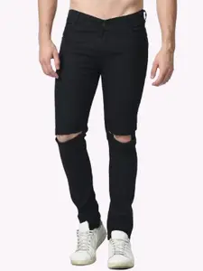 LINARIA Men Cotton Classic Slim Fit Slash Knee Jeans