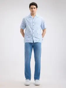 Pepe Jeans Men Relaxed Fit Cuban Collar Floral Printed Cotton Casual Shirt