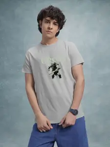 Enciger Men Printed Raw Edge T-shirt