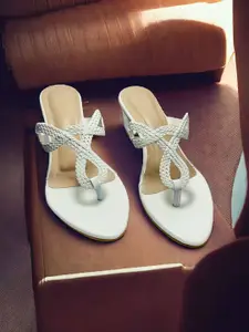 FABBMATE Girl Synthetic Pointed Toe Open Back Block Heels