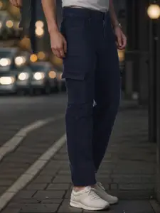 LINARIA Men Classic Jogger Slash Knee Stretchable Cargo Styles Jeans