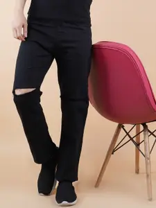 LINARIA Men Cotton Classic Relaxed Fit Slash Knee Jeans