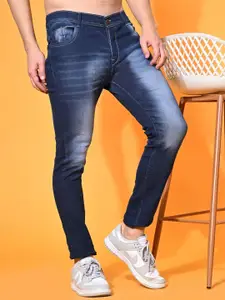 LINARIA Men Cotton Classic Low-Rise Low Distress Heavy Fade Jeans