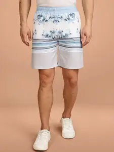 BULLMER Men Mid Rise Floral Printed  Relexed Fit Regular Shorts