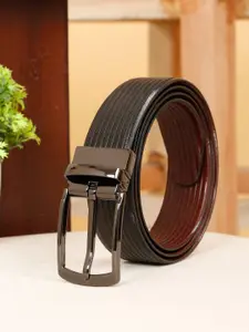 Teakwood Leathers Men Textured Leather Reversible Formal Belt