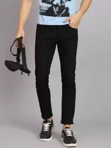 LINARIA Men Cotton Classic Regular Fit Mid-Rise Low Distress Stretchable Jeans