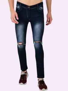 LINARIA Men Classic Slim Fit Slash Knee Heavy Fade Jeans