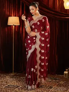 kasee Embellished Embroidered Pure Chiffon Saree
