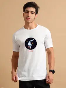 Enciger Men Printed Raw Edge T-shirt