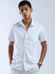 Flying Machine Men Slim Fit Spread Collar Floral Printed Cotton Casual Shirt