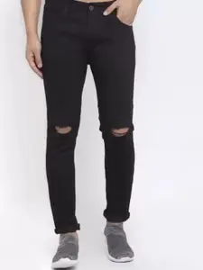 LINARIA Men Classic Tapered Fit Slash Knee Cotton Jeans