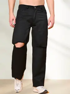 LINARIA Men Classic Relaxed Fit Slash Knee Jeans