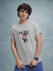 Enciger Men Printed Raw Edge T-shirt