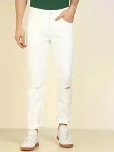 LINARIA Men Classic Slim Fit Slash Knee Jeans