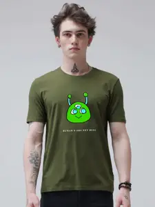 Enciger Men Printed Applique T-shirt