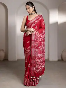 Soch Batik Zari Linen Blend Saree