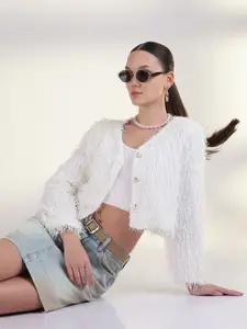 SHOWOFF Party Open Front Crop Shrug