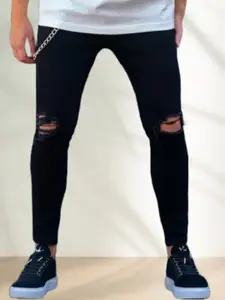 LINARIA Men Classic Slim Fit Slash Knee Jeans