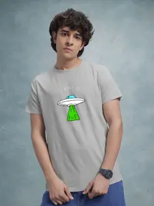 Enciger Men Printed Raw Edge T-shirt