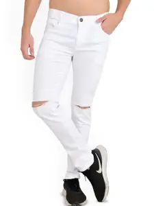 LINARIA Men Classic Slim Fit Slash Knee Stretchable Jeans