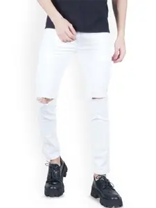 LINARIA Men Classic Slim Fit Slash Knee Jeans