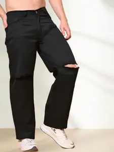 LINARIA Men Classic Relaxed Fit Mid-Rise Slash Knee Jeans