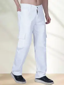 LINARIA Men Classic Mid-Rise Stretchable Cotton Cargos Jeans