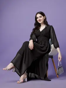 Raiyani Fashion Women Georgette Fit & Flare Maxi Dress