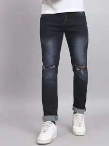 LINARIA Men Classic Slim Fit Slash Knee Jeans