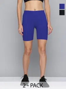 Jinfo Women Pack Of 2  Skinny Fit Cycling Sports Shorts