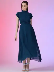 Raiyani Fashion Women High Neck Fit and Flare Midi Dress