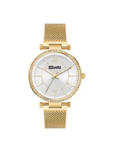 unltd. Women Brass Dial & Stainless Steel Bracelet Style Straps Analogue Watch UNL090002